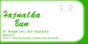 hajnalka bun business card